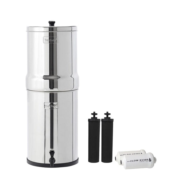 Crown Berkey large-capacity gravity-fed water filter system with optional PF-2