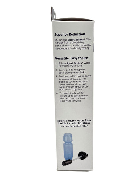 Sport Berkey portable water filter box side