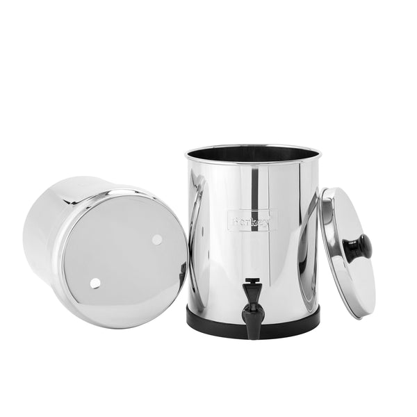 Travel Berkey water filtration system upper and lower chambers
